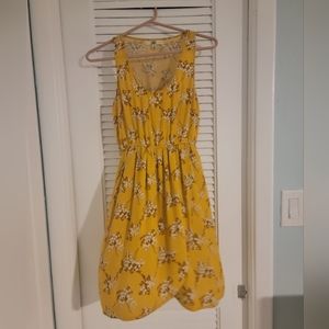 Mustard yellow floral dress